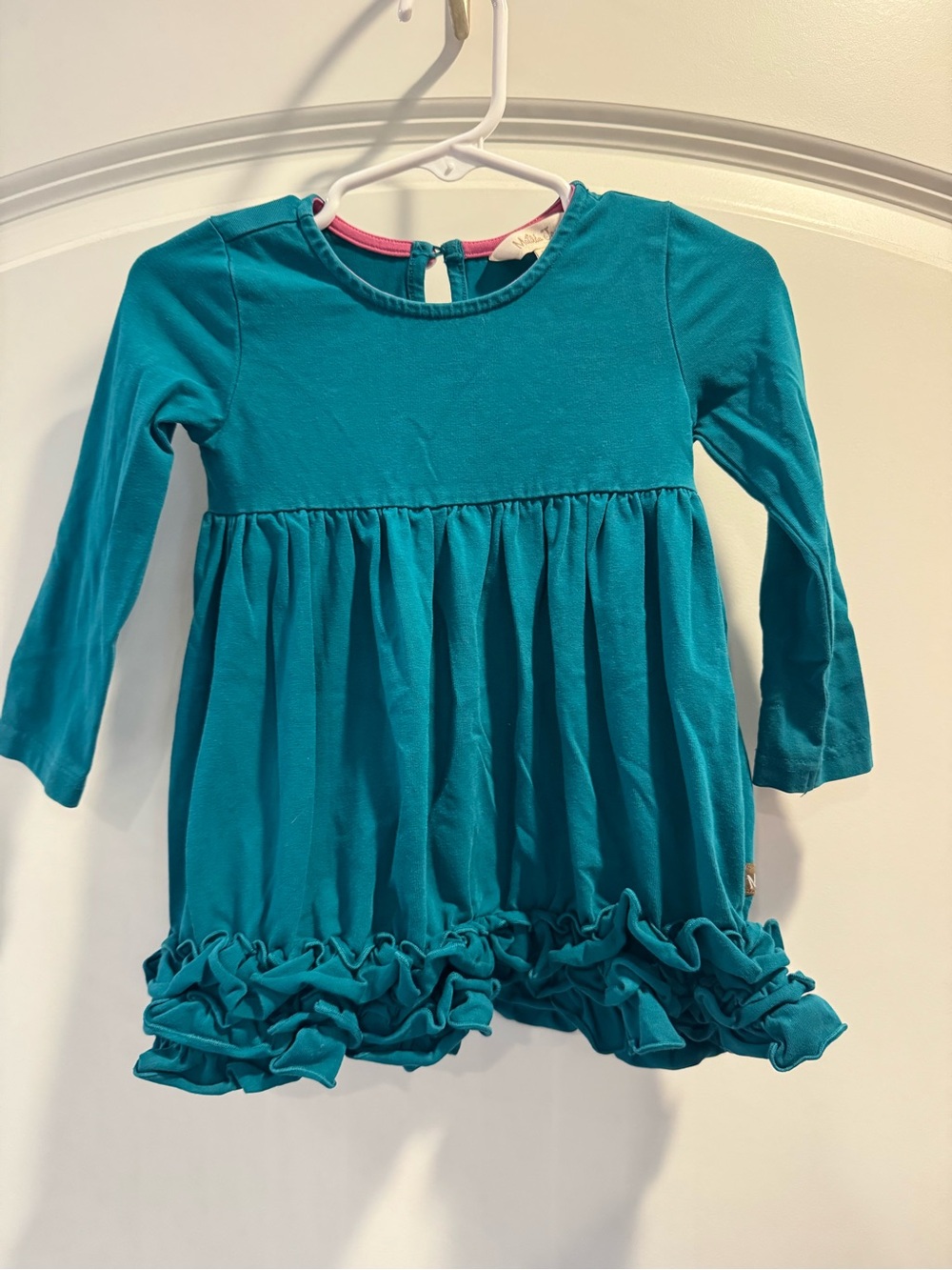 Matilda Jane Teal/Turquoise Long Sleeve Ruffle Hem Dress